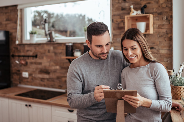 couple going through a checklist for their dream flooring