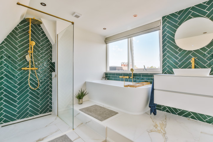 kitchen tile and bathroom tile - creative installations - photo of bathroom tile idea